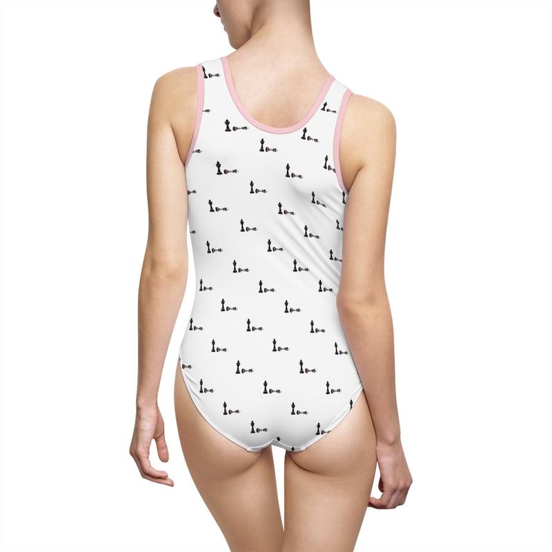 Chic Women&#039;s Classic One-Piece Swimsuit with Elegant Print